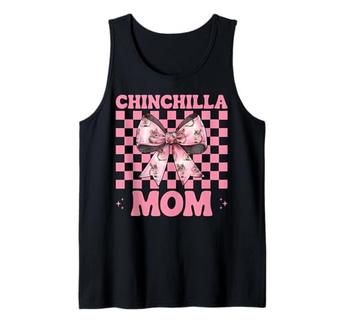 Chinchilla Mom Mama Muttertag Rosa Kokette Schleife Tank Top von Womens Pink Coquette Bow Chinchilla Pet Gifts
