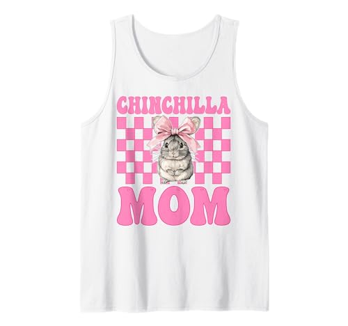 Chinchilla Mom Mama Muttertag Rosa Kokette Schleife Tank Top von Womens Pink Coquette Bow Chinchilla Pet Gifts