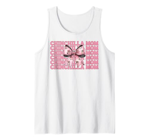 Chinchilla Mom Mama Muttertag Rosa Kokette Schleife Tank Top von Womens Pink Coquette Bow Chinchilla Pet Gifts