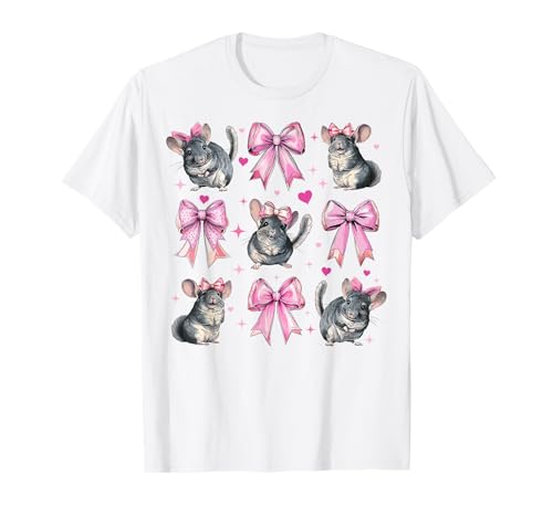 Chinchilla Pet Girl Kokette Schleife Rosa Mama T-Shirt von Womens Pink Coquette Bow Chinchilla Pet Gifts