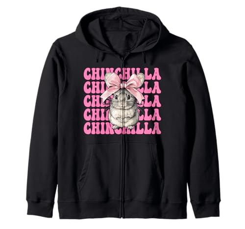 Chinchilla Pet Girl Mom Rosa Kokette Schleife Kapuzenjacke von Womens Pink Coquette Bow Chinchilla Pet Gifts