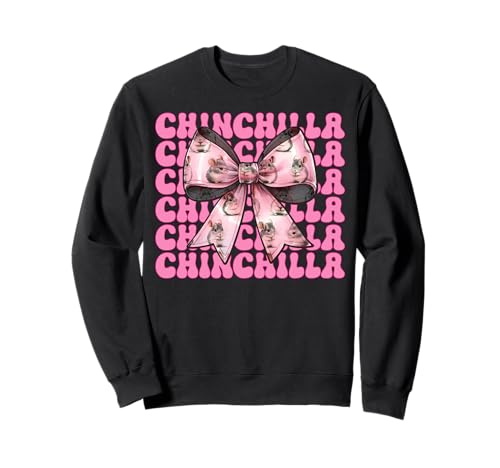 Chinchilla Pet Girl Mom Rosa Kokette Schleife Sweatshirt von Womens Pink Coquette Bow Chinchilla Pet Gifts