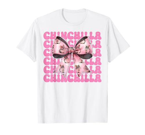 Chinchilla Pet Girl Mom Rosa Kokette Schleife T-Shirt von Womens Pink Coquette Bow Chinchilla Pet Gifts