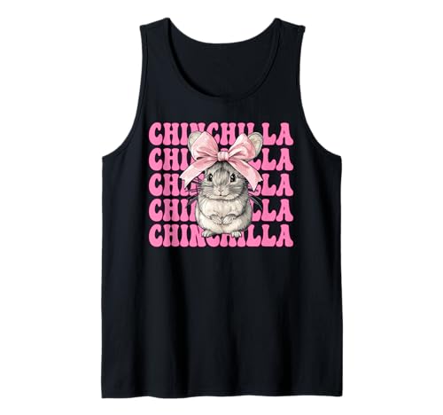 Chinchilla Pet Girl Mom Rosa Kokette Schleife Tank Top von Womens Pink Coquette Bow Chinchilla Pet Gifts