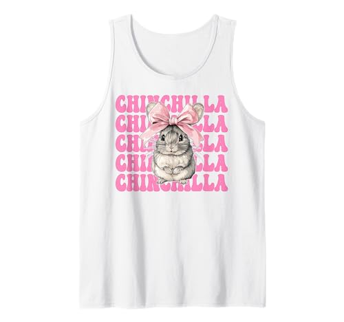Chinchilla Pet Girl Mom Rosa Kokette Schleife Tank Top von Womens Pink Coquette Bow Chinchilla Pet Gifts