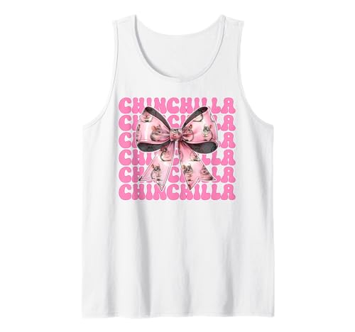 Chinchilla Pet Girl Mom Rosa Kokette Schleife Tank Top von Womens Pink Coquette Bow Chinchilla Pet Gifts
