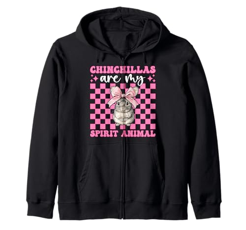 Chinchillas Are My Spirit Animal Chinchilla Pet Girl Mama Kapuzenjacke von Womens Pink Coquette Bow Chinchilla Pet Gifts