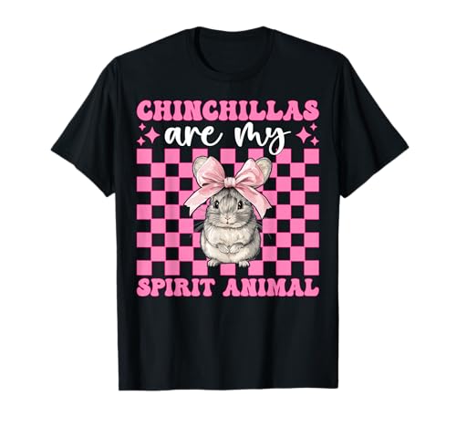 Chinchillas Are My Spirit Animal Chinchilla Pet Girl Mama T-Shirt von Womens Pink Coquette Bow Chinchilla Pet Gifts