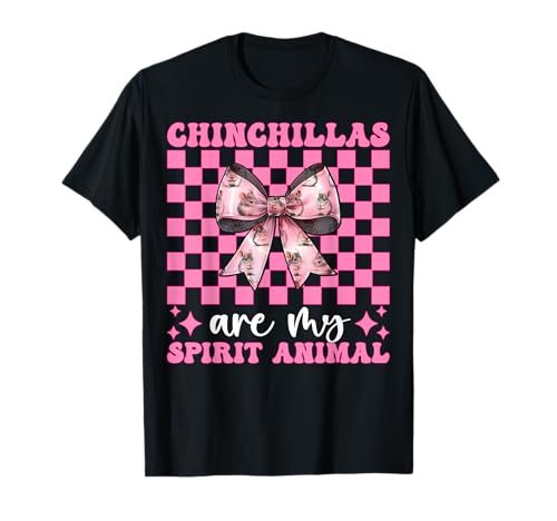Chinchillas Are My Spirit Animal Chinchilla Pet Girl Mama T-Shirt von Womens Pink Coquette Bow Chinchilla Pet Gifts
