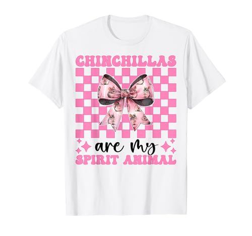 Chinchillas Are My Spirit Animal Chinchilla Pet Girl Mama T-Shirt von Womens Pink Coquette Bow Chinchilla Pet Gifts