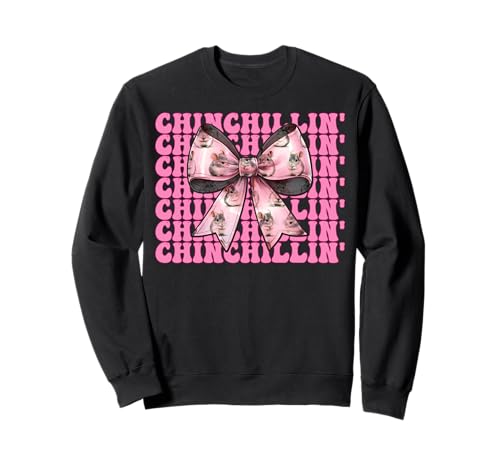 Chinchillin' Lustige Chinchilla Pet Girl Mom Coquette Bow Sweatshirt Chinchillin' Lustige Chinchilla Pet Girl Mom Coquette Bow Sweatshirt von Womens Pink Coquette Bow Chinchilla Pet Gifts
