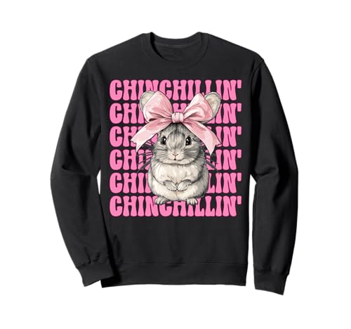 Chinchillin' Lustige Chinchilla Pet Girl Mom Coquette Bow Sweatshirt Chinchillin' Lustige Chinchilla Pet Girl Mom Coquette Bow Sweatshirt von Womens Pink Coquette Bow Chinchilla Pet Gifts