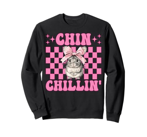 Chinchillin' Lustige Chinchilla Pet Girl Mom Coquette Bow Sweatshirt Chinchillin' Lustige Chinchilla Pet Girl Mom Coquette Bow Sweatshirt von Womens Pink Coquette Bow Chinchilla Pet Gifts