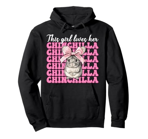 Dieses Mädchen liebt ihren Chinchilla-Pet Pink Coquette Bow Pullover Hoodie Dieses Mädchen liebt ihren Chinchilla-Pet Pink Coquette Bow Pullover Hoodie von Womens Pink Coquette Bow Chinchilla Pet Gifts
