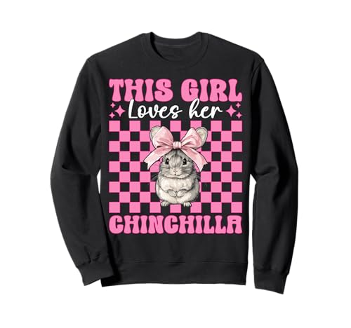 Dieses Mädchen liebt ihren Chinchilla-Pet Pink Coquette Bow Sweatshirt Dieses Mädchen liebt ihren Chinchilla-Pet Pink Coquette Bow Sweatshirt von Womens Pink Coquette Bow Chinchilla Pet Gifts