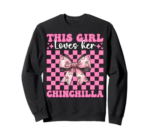 Dieses Mädchen liebt ihren Chinchilla-Pet Pink Coquette Bow Sweatshirt Dieses Mädchen liebt ihren Chinchilla-Pet Pink Coquette Bow Sweatshirt von Womens Pink Coquette Bow Chinchilla Pet Gifts