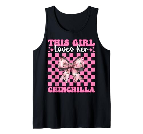 Dieses Mädchen liebt ihren Chinchilla-Pet Pink Coquette Bow Tank Top von Womens Pink Coquette Bow Chinchilla Pet Gifts