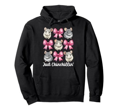 Just Chinchillin' Lustige Chinchilla Pet Girl Mom Kokette Schleife Pullover Hoodie Just Chinchillin' Lustige Chinchilla Pet Girl Mom Kokette Schleife Pullover Hoodie von Womens Pink Coquette Bow Chinchilla Pet Gifts