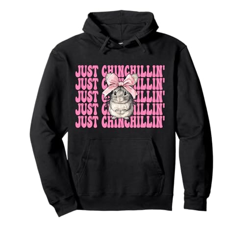 Just Chinchillin' Lustige Chinchilla Pet Girl Mom Kokette Schleife Pullover Hoodie Just Chinchillin' Lustige Chinchilla Pet Girl Mom Kokette Schleife Pullover Hoodie von Womens Pink Coquette Bow Chinchilla Pet Gifts
