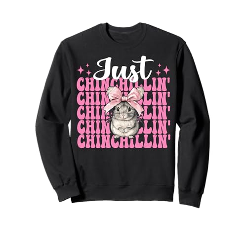Just Chinchillin' Lustige Chinchilla Pet Girl Mom Kokette Schleife Sweatshirt Just Chinchillin' Lustige Chinchilla Pet Girl Mom Kokette Schleife Sweatshirt von Womens Pink Coquette Bow Chinchilla Pet Gifts