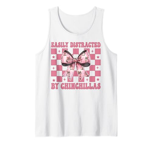 Leicht abgelenkt von Chinchillas Chinchilla Pet Girl Mom Tank Top von Womens Pink Coquette Bow Chinchilla Pet Gifts
