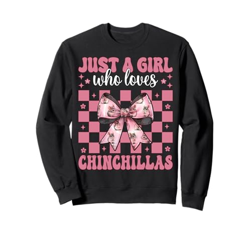 Nur EIN Mädchen, das Chinchillas liebt Chinchilla Pet Coquette Sweatshirt von Womens Pink Coquette Bow Chinchilla Pet Gifts