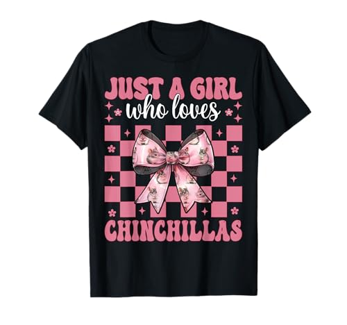 Nur EIN Mädchen, das Chinchillas liebt Chinchilla Pet Coquette T-Shirt von Womens Pink Coquette Bow Chinchilla Pet Gifts