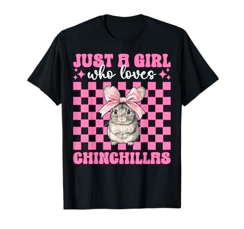 Nur EIN Mädchen, das Chinchillas liebt Chinchilla Pet Coquette T-Shirt von Womens Pink Coquette Bow Chinchilla Pet Gifts