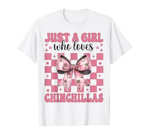 Nur EIN Mädchen, das Chinchillas liebt Chinchilla Pet Coquette T-Shirt von Womens Pink Coquette Bow Chinchilla Pet Gifts
