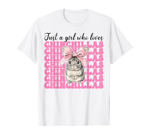 Nur EIN Mädchen, das Chinchillas liebt Chinchilla Pet Coquette T-Shirt von Womens Pink Coquette Bow Chinchilla Pet Gifts