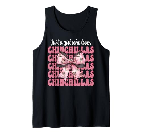 Nur EIN Mädchen, das Chinchillas liebt Chinchilla Pet Coquette Tank Top von Womens Pink Coquette Bow Chinchilla Pet Gifts