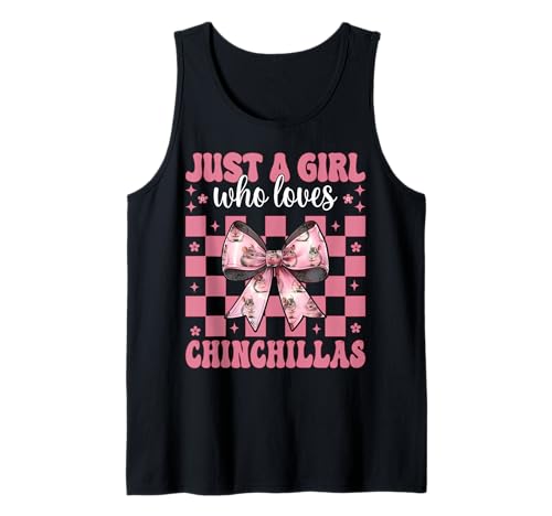 Nur EIN Mädchen, das Chinchillas liebt Chinchilla Pet Coquette Tank Top von Womens Pink Coquette Bow Chinchilla Pet Gifts