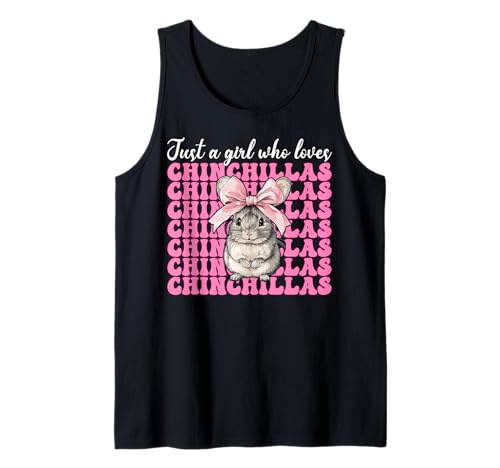 Nur EIN Mädchen, das Chinchillas liebt Chinchilla Pet Coquette Tank Top von Womens Pink Coquette Bow Chinchilla Pet Gifts