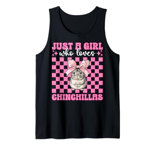 Nur EIN Mädchen, das Chinchillas liebt Chinchilla Pet Coquette Tank Top von Womens Pink Coquette Bow Chinchilla Pet Gifts