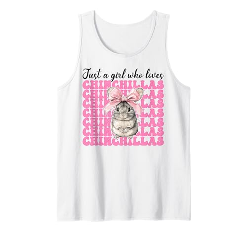 Nur EIN Mädchen, das Chinchillas liebt Chinchilla Pet Coquette Tank Top von Womens Pink Coquette Bow Chinchilla Pet Gifts