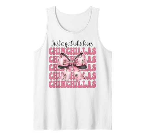 Nur EIN Mädchen, das Chinchillas liebt Chinchilla Pet Coquette Tank Top von Womens Pink Coquette Bow Chinchilla Pet Gifts