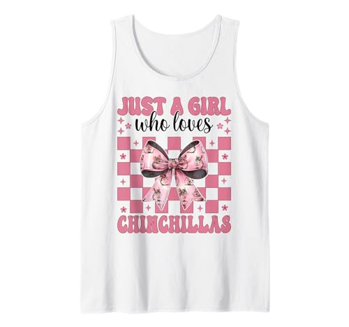 Nur EIN Mädchen, das Chinchillas liebt Chinchilla Pet Coquette Tank Top von Womens Pink Coquette Bow Chinchilla Pet Gifts