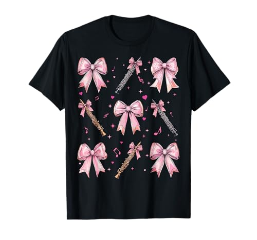 Klarinetteninstrument Klarinettist Mädchen Kokette Bogen Rosa Mama T-Shirt von Womens Pink Coquette Bow Clarinet Instrument Gifts