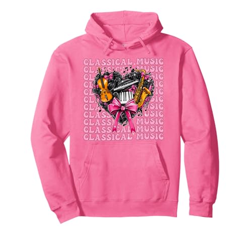 Klassische Musik Klassische Musikinstrumente Mädchen Kokette Bogen Pullover Hoodie von Womens Pink Coquette Bow Classical Music Gifts
