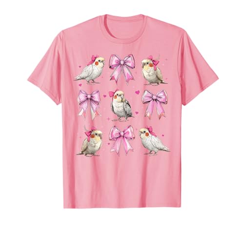 Nymphensittiche, Papageienmädchen, Kokette, Schleife, Rosa, Mama T-Shirt Nymphensittiche, Papageienmädchen, Kokette, Schleife, Rosa, Mama T-Shirt von Womens Pink Coquette Bow Cockatiel Parrot Gifts