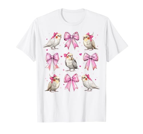 Nymphensittiche, Papageienmädchen, Kokette, Schleife, Rosa, Mama T-Shirt Nymphensittiche, Papageienmädchen, Kokette, Schleife, Rosa, Mama T-Shirt von Womens Pink Coquette Bow Cockatiel Parrot Gifts