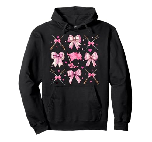 Color Guard Flagge Mädchen Kokette Schleife Rosa Mama Pullover Hoodie von Womens Pink Coquette Bow Color Guard Flag Gifts
