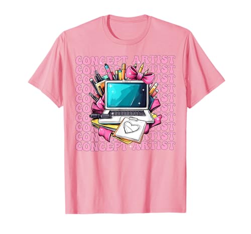 Konzeptkünstler, Laptop-Design, für Mädchen, Kokettenschleife, rosa Schleife T-Shirt Konzeptkünstler, Laptop-Design, für Mädchen, Kokettenschleife, rosa Schleife T-Shirt von Womens Pink Coquette Bow Concept Artist Art Gifts