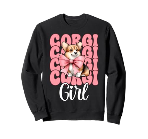 Corgi Mädchen Hund Rosa Kokette Schleife Sweatshirt von Womens Pink Coquette Bow Corgi Dog Gifts