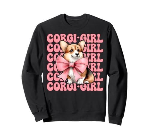Corgi Mädchen Hund Rosa Kokette Schleife Sweatshirt von Womens Pink Coquette Bow Corgi Dog Gifts