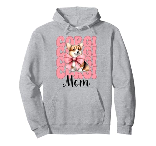 Corgi Mom Corgi Mama Hund Muttertag Kokette Schleife Pullover Hoodie Corgi Mom Corgi Mama Hund Muttertag Kokette Schleife Pullover Hoodie von Womens Pink Coquette Bow Corgi Dog Gifts