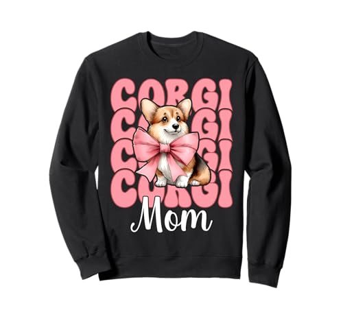 Corgi Mom Corgi Mama Hund Muttertag Kokette Schleife Sweatshirt Corgi Mom Corgi Mama Hund Muttertag Kokette Schleife Sweatshirt von Womens Pink Coquette Bow Corgi Dog Gifts