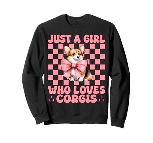 Just A Girl Who Loves Corgis Corgi Hundekokette Sweatshirt von Womens Pink Coquette Bow Corgi Dog Gifts