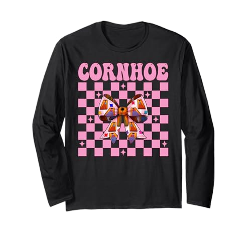 Cornhoe Cornhole Player Sitzsack Mädchen Rosa Kokette Schleife Langarmshirt von Womens Pink Coquette Bow Cornhole Player Gifts