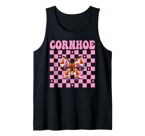Cornhoe Cornhole Player Sitzsack Mädchen Rosa Kokette Schleife Tank Top von Womens Pink Coquette Bow Cornhole Player Gifts